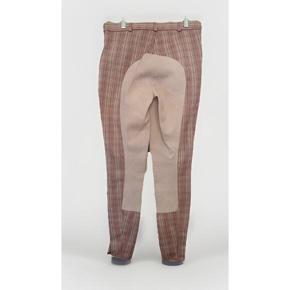 Horse Breeches Equestrian Riding Pants Pink Plaid Size 38 EU 26 US - Picture 1 of 6